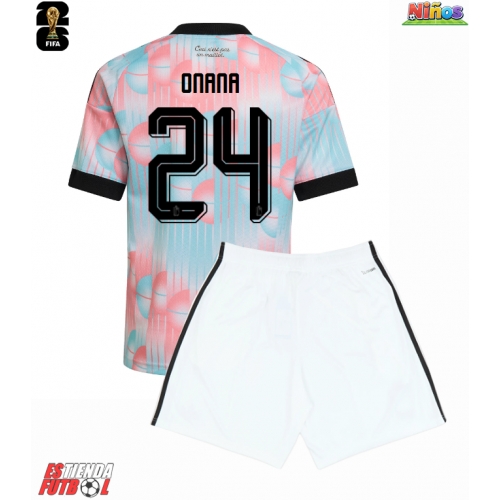 Bélgica Amadou Onana #24 Segunda Equipación Niños Mundial 2026 Manga Corta (+ Pantalones cortos)